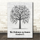 Billy Bragg The Milkman of Human Kindness Music Script Tree Song Lyric Wall Art Canvas Framed Print