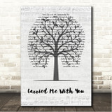 Brandi Carlile Carried Me With You Music Script Tree Song Lyric Wall Art Canvas Framed Print