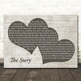 Brandi Carlile The Story Landscape Music Script Two Hearts Song Lyric Wall Art Canvas Framed Print