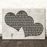 Bread If Landscape Music Script Two Hearts Song Lyric Wall Art Canvas Framed Print