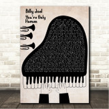 Billy Joel Youre Only Human Piano Player & Trumpets Song Lyric Wall Art Canvas Framed Print