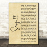 Bad Company Seagull Rustic Script Song Lyric Wall Art Canvas Framed Print