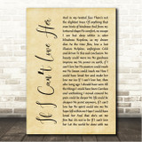 Beauty and the Beast If I Cant Love Her Rustic Script Song Lyric Wall Art Canvas Framed Print