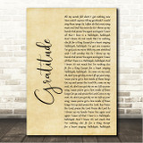 Brandon Lake Gratitude Rustic Script Song Lyric Wall Art Canvas Framed Print