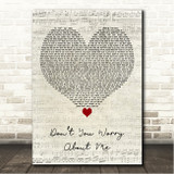 Bad Boy Chiller Crew Dont You Worry About Me Script Heart Song Lyric Wall Art Canvas Framed Print