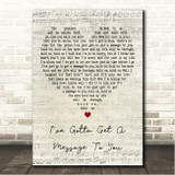 Bee Gees I've Gotta Get A Message To You Script Heart Song Lyric Wall Art Canvas Framed Print