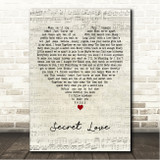 Bee Gees Secret Love Script Heart Song Lyric Wall Art Canvas Framed Print