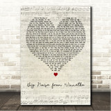 Bette Midler Big Noise from Winnetka Script Heart Song Lyric Wall Art Canvas Framed Print