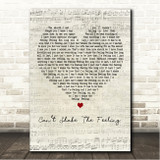 Big Fun Cant Shake The Feeling Script Heart Song Lyric Wall Art Canvas Framed Print