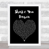 Gregory Abbott Shake You Down Black Heart Song Lyric Quote Music Print