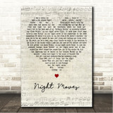 Bob Seger Night Moves Script Heart Song Lyric Wall Art Canvas Framed Print