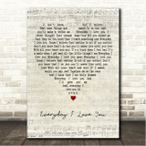 Boyzone Everyday I Love You Script Heart Song Lyric Wall Art Canvas Framed Print