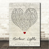 Boz Scaggs Harbour Lights Script Heart Song Lyric Wall Art Canvas Framed Print