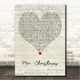 Brett Eldredge Mr. Christmas Script Heart Song Lyric Wall Art Canvas Framed Print