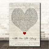 Bronze Radio Return With Me All Along Script Heart Song Lyric Wall Art Canvas Framed Print