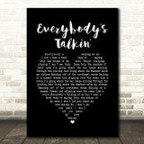 Harry Nilsson Everybody's Talkin' Black Heart Song Lyric Quote Music Print