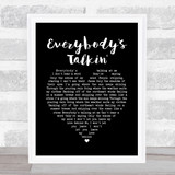 Harry Nilsson Everybody's Talkin' Black Heart Song Lyric Quote Music Print