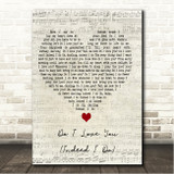 Bruce Springsteen Do I Love You (Indeed I Do) Script Heart Song Lyric Wall Art Canvas Framed Print