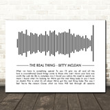 Bitty McLean The Real Thing Sound Wave Minimal Song Lyric Wall Art Canvas Framed Print