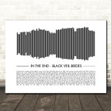 Black Veil Brides In The End Sound Wave Minimal Song Lyric Wall Art Canvas Framed Print