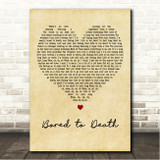 blink-182 Bored to Death Vintage Heart Song Lyric Wall Art Canvas Framed Print
