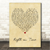 Brandi Carlile Right on Time Vintage Heart Song Lyric Wall Art Canvas Framed Print