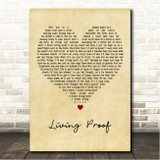 Bruce Springsteen Living Proof Vintage Heart Song Lyric Wall Art Canvas Framed Print