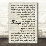 Barbara Streisand Feelings Vintage Script Song Lyric Wall Art Canvas Framed Print