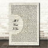 Barry Louis Polisar All I Want Is You Vintage Script Song Lyric Wall Art Canvas Framed Print
