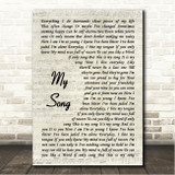 Brandi Carlile My Song Vintage Script Song Lyric Wall Art Canvas Framed Print