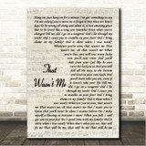 Brandi Carlile That Wasnt Me Vintage Script Song Lyric Wall Art Canvas Framed Print