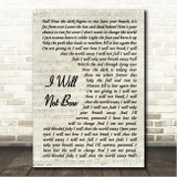 Breaking Benjamin I Will Not Bow Vintage Script Song Lyric Wall Art Canvas Framed Print