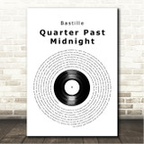 Bastille Quarter Past Midnight Vinyl Record Song Lyric Wall Art Canvas Framed Print