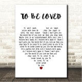 BERWYN TO BE LOVED White Heart Song Lyric Wall Art Canvas Framed Print