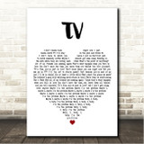 Billie Eilish TV White Heart Song Lyric Wall Art Canvas Framed Print