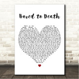 blink-182 Bored to Death White Heart Song Lyric Wall Art Canvas Framed Print