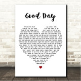 Brett Eldredge Good Day White Heart Song Lyric Wall Art Canvas Framed Print