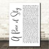 Barbra Streisand A Piece of Sky White Script Song Lyric Wall Art Canvas Framed Print