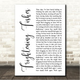 Benjamin Gibbard & Tom Howe Frightening Fishes White Script Song Lyric Wall Art Canvas Framed Print