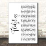 Blues Traveler Fledgling White Script Song Lyric Wall Art Canvas Framed Print