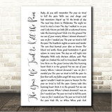 Bob Woodruff The Year We Tried to Kill the Pain White Script Song Lyric Wall Art Canvas Framed Print