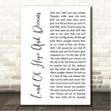 Bruce Springsteen Land Of Hope And Dreams White Script Song Lyric Wall Art Canvas Framed Print