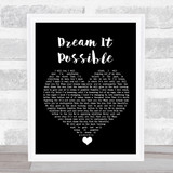 Jane Zhang Dream It Possible Black Heart Song Lyric Quote Music Print