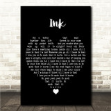 Coldplay Ink Black Heart Song Lyric Wall Art Canvas Framed Print