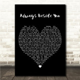 Common Kings Always Beside You Black Heart Song Lyric Wall Art Canvas Framed Print