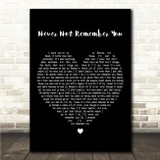 Cooper Alan Never Not Remember You Black Heart Song Lyric Wall Art Canvas Framed Print
