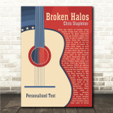 Chris Stapleton Broken Halos Country Western Guitar Song Lyric Wall Art Canvas Framed Print