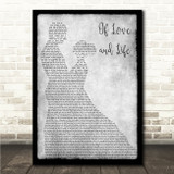 Caamp Of Love and Life Grey Man Lady Dancing Song Lyric Wall Art Canvas Framed Print