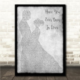 Céline Dion Have You Ever Been In Love Grey Man Lady Dancing Song Lyric Wall Art Canvas Framed Print