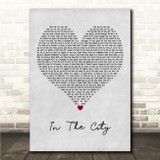 Chris Brown In The City Grey Heart Song Lyric Wall Art Canvas Framed Print